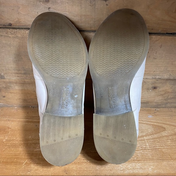 Sperry Victory Gill Beige Suede Leather Oxford Women’s Slip On Wingtips - Picture 8 of 8